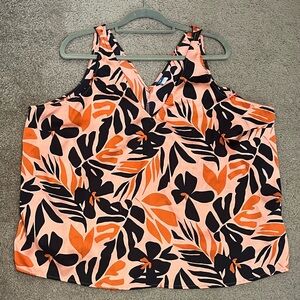 Old Navy Floral Tank Top - Orange and Black